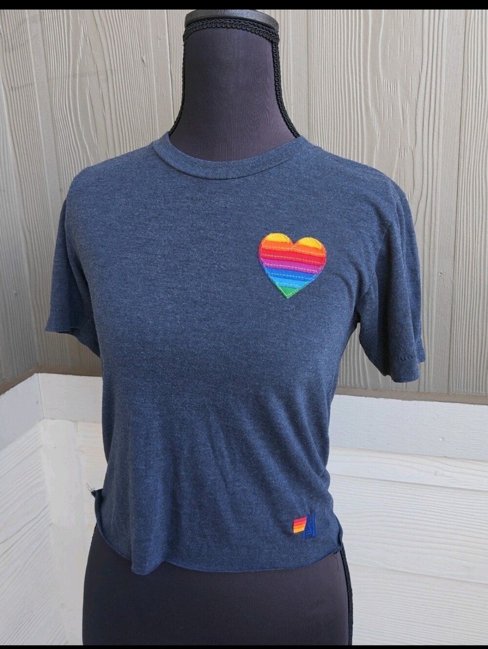 Aviator Nation Size XS Boyfriend Cropped T-shirt
